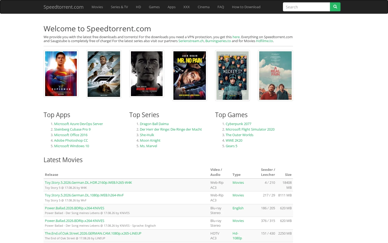 Speedtorrent.com 页面快照